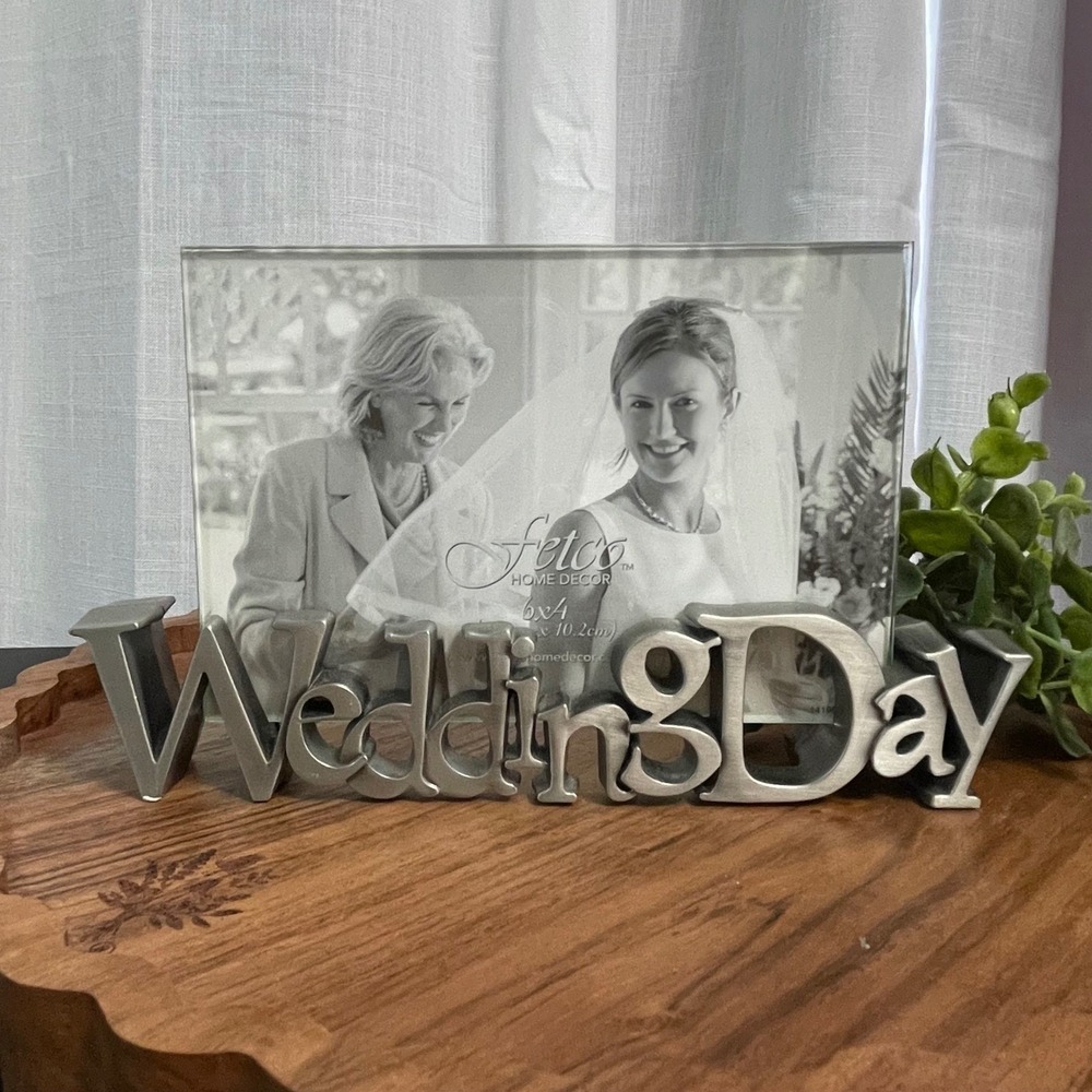 Fetco Picture Frame 6x4 Silver Excellent Wedding Day Metal Y2K Decor